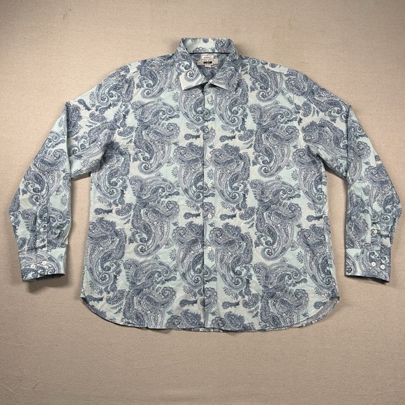Joseph Aboud Shirt‎ Mens 2xl Paisley Button Up Loud Dressy Casual Floral Modern - Picture 1 of 7